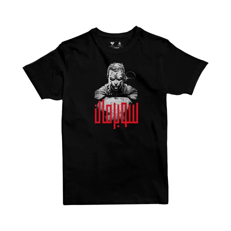 Jobedu Superman Red Eye Men's T-shirt - Black - تي-شيرت - Size:Large